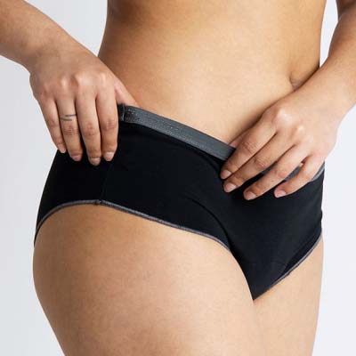 Organic cotton menstrual brief ESSENCE Gray Plus TALLA XL