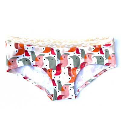 Braga culotte algodón orgánico, Pájaros