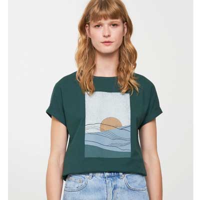 Camiseta algodón orgánico, Puesta de Sol talla L 