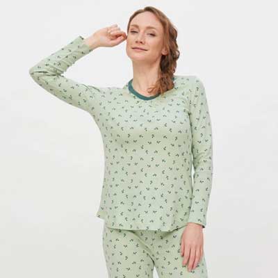 Samarreta pijama 100% cotó orgànic, Leaves