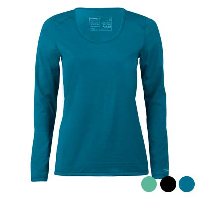 Samarreta tècnica llana merino i seda regular fit màniga llarga Dona