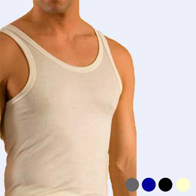 Men's thermal merino wool and silk tank top COMAZO