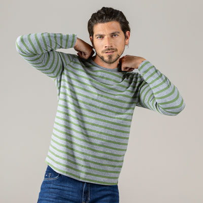 Men's organic cotton t-shirt, stripes