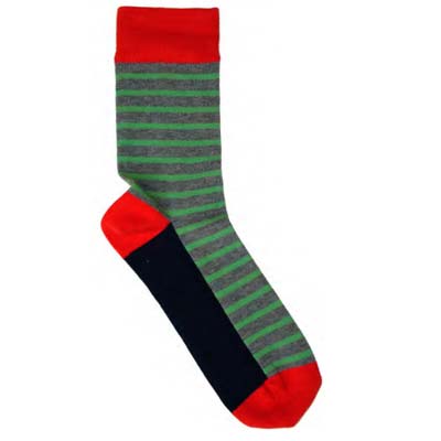  Organic cotton socks, Green stripes