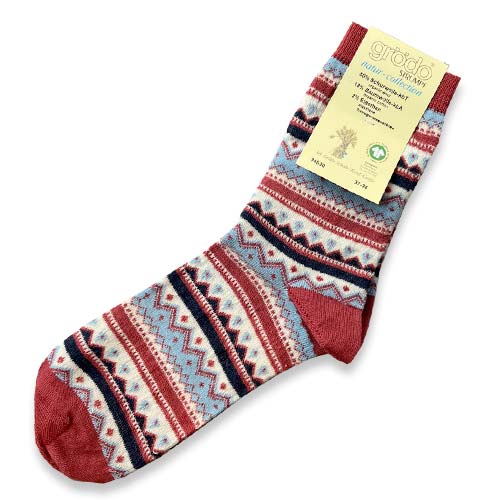 Norwegermuster wool and cotton sock talla 35-36