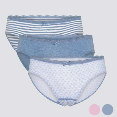 Pack of organic cotton girls' panties COMAZO
