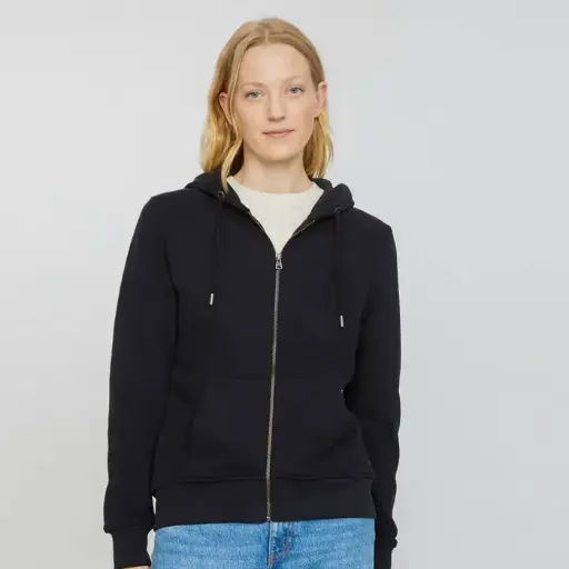 Sudadera cremallera de algodón orgánico 100% MUJER
