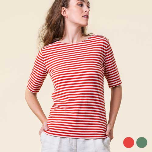 Camiseta manga francesa a rayas 100% algodón orgánico (copia)