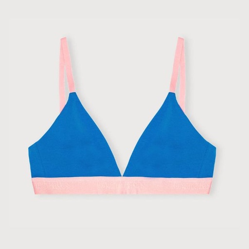 Organic cotton triangle bra without underwire AZUL
