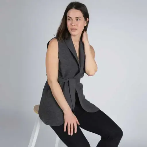 Chaleco de lana de mujer Antracita