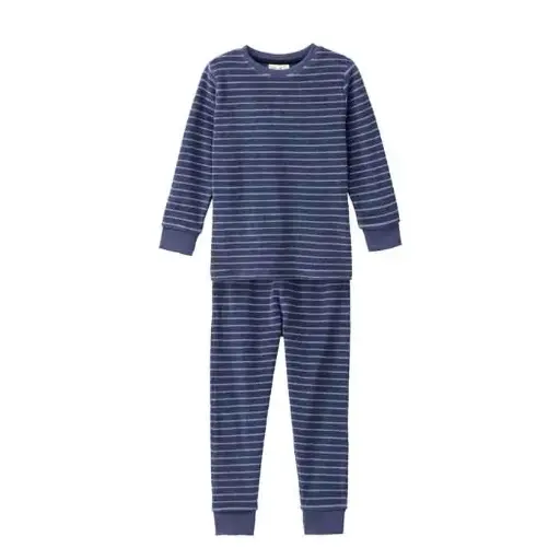 100% organic cotton corduroy pajamas with dark stripes