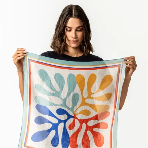 Arles organic cotton and silk scarf