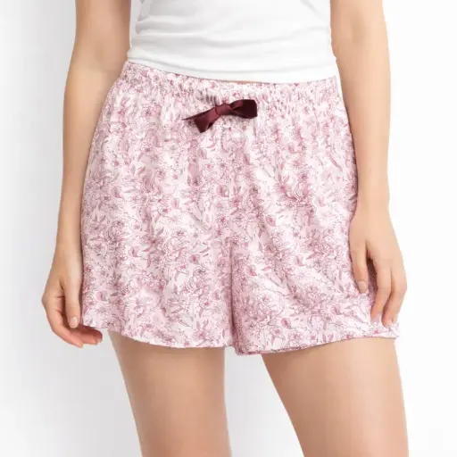 Pantalón pijama corto 100% algodón orgánico Floral 
