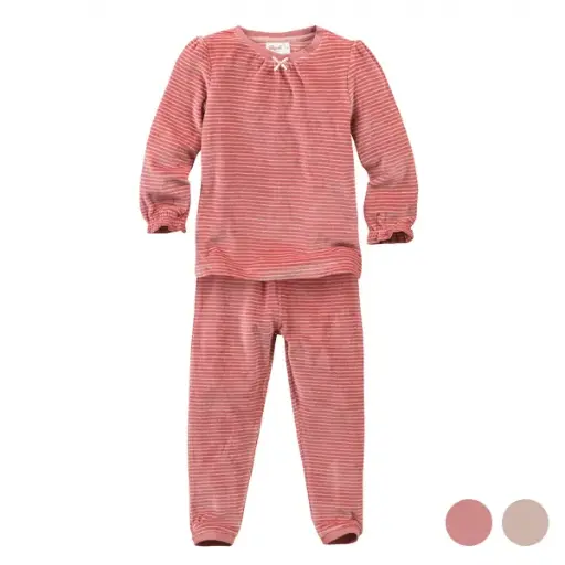 100% organic cotton terry pyjamas with pink stripes
