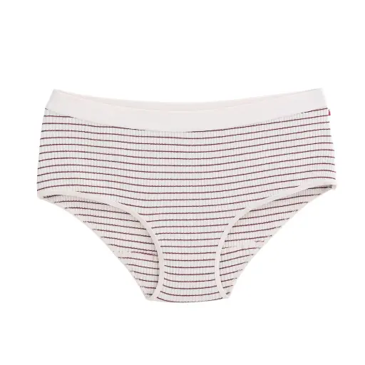 Pack of 2 organic cotton ribbed-knit striped briefs