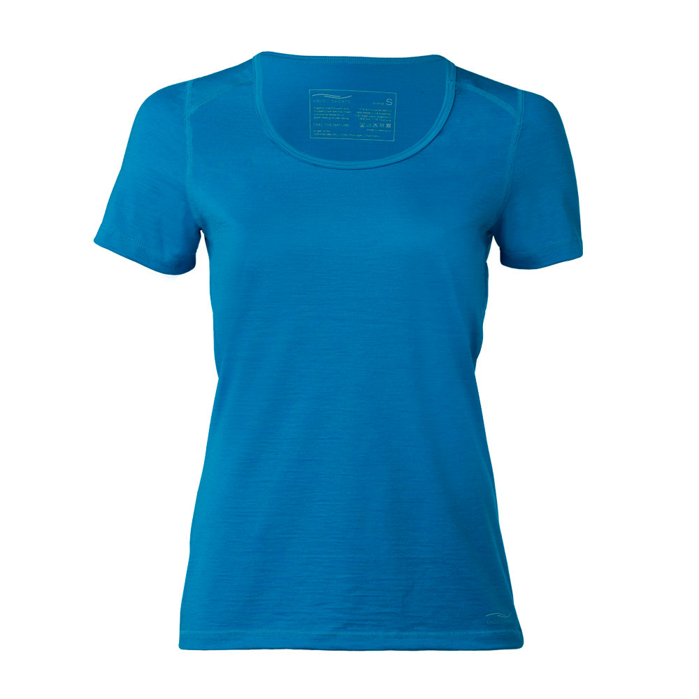 Camiseta técnica lana merino y seda, regular fit, azul