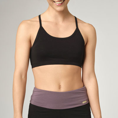 Crossover organic cotton top bra