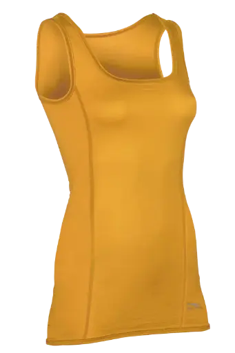 Women's slim-fit technical tank top in merino wool and silk