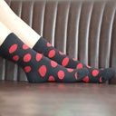 Black organic cotton socks with red polka dots