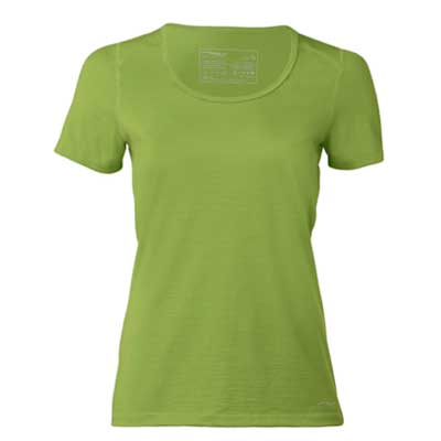 Samarreta tècnica llana merino i seda Regular Fit Verda Dona