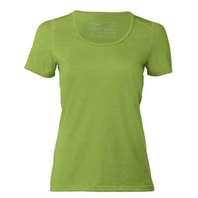 Technical T-shirt from Merino wool and silk , Regular Fit, Green