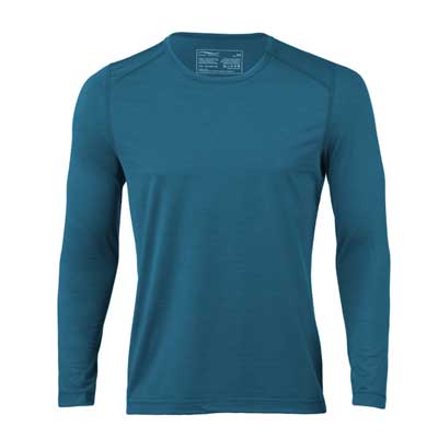 Camiseta deporte lana merino y seda manga larga hombre