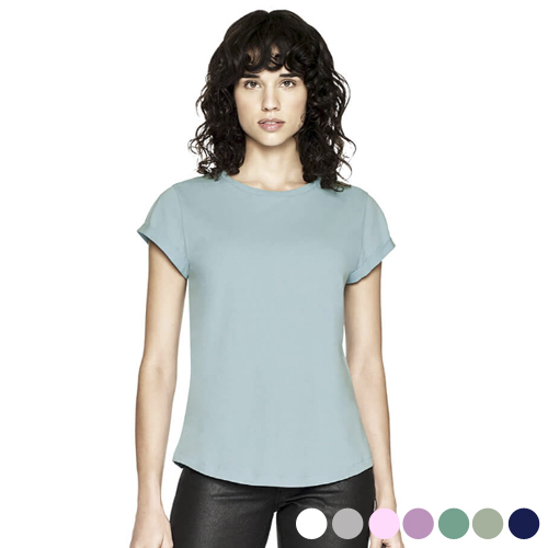 Camiseta algodon 100% para mujer manga corta