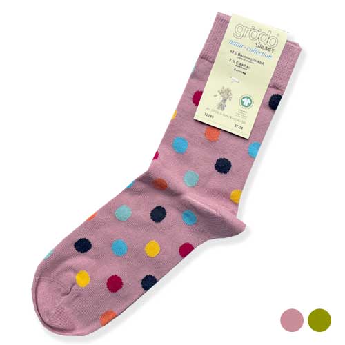 Calcetín algodón orgánico, lunares talla 37-38